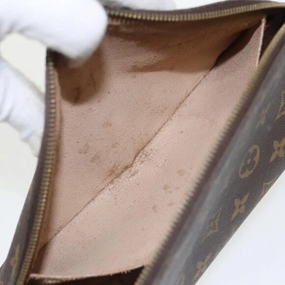 LOUIS VUITTON Monogram Trousse Demi Ronde Cosmetic Pouch M47520 LV Auth 100605 - Picture 12 of 16